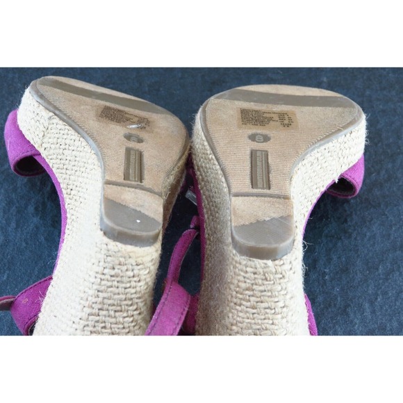 Montego Bay Sz 8 M Purple Ankle Strap‎ Fabric Women Sandals - Picture 6 of 7
